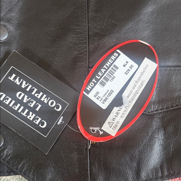 NWT Children’s Black Hot Leathers Biker Western Front Snap Vest XL - Picture 11 of 11